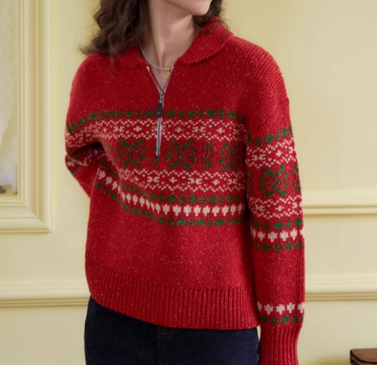 Lynlås pullover lapel sweater