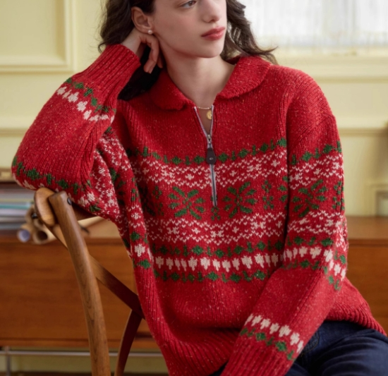 Lynlås pullover lapel sweater